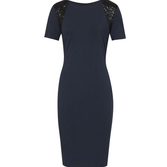 Reiss Amber Sequin Back Knit Sheath Bodycon Dress - Picture 5 of 11